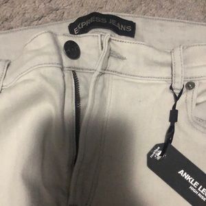 Express gray ankle jeans